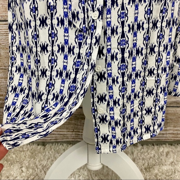 BB Dakota Ikat Print Button-Up Tie-Waist Shirt Dress - Picture 5 of 8